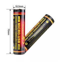 Trustfire 18650 USB 3400mAh - Genopladelig batteri